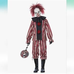 Striped Red and White Clown Costume for Kids